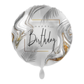 Folienballon-HAPPY Birthday- silber gemustert-Ø 43cm