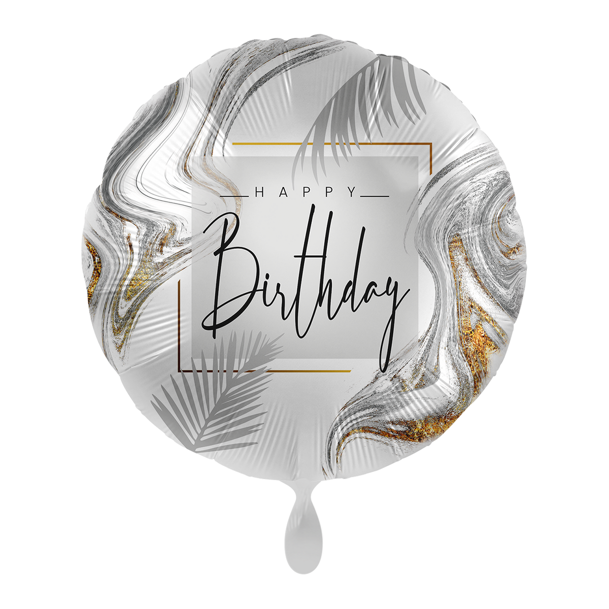Folienballon-HAPPY Birthday- silber gemustert-Ø 43cm