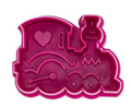 Cookie Cutter Steam Train with Plunger, Plastic, 6 cm