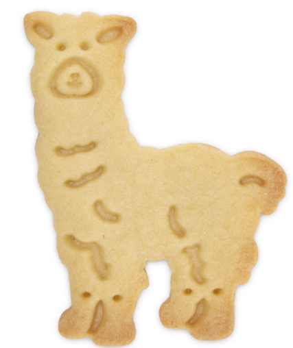 Ausstecher Lama mit Auswurf, Kunststoff, 7 cm