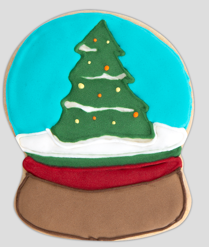 Cookie Cutter Snow Globe with Christmas Tree, Stainless Steel, 8 cm