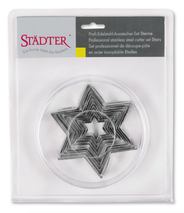Cookie Cutter Set Stars, Stainless Steel, 10 Pieces, 3 to 12 cm