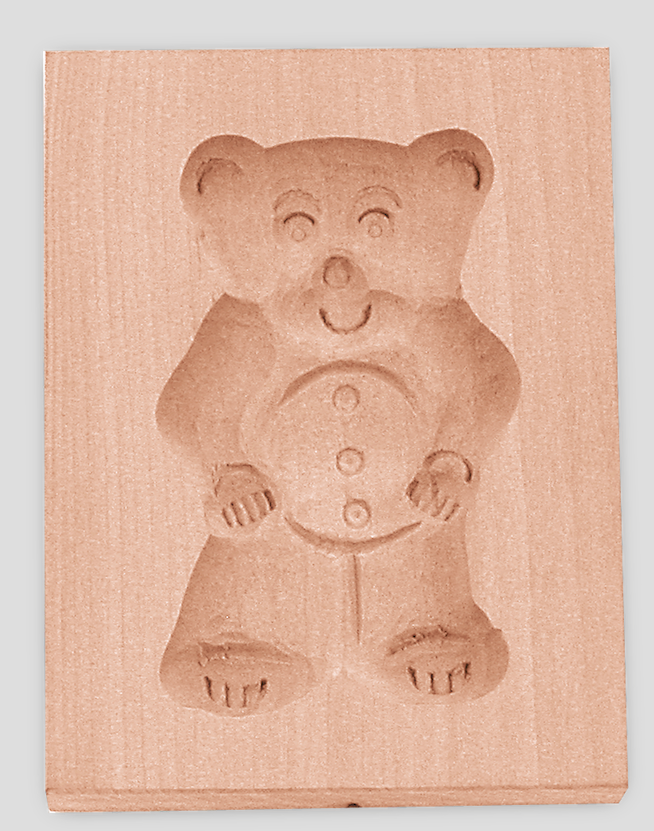 Städter Springerle-Model Teddybär, Birnbaum, 5,5 x 8 cm