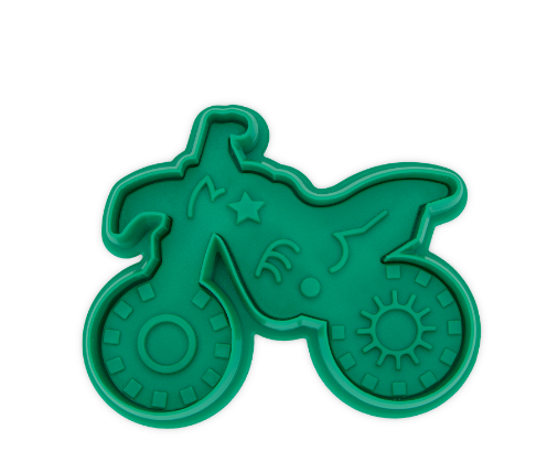 Ausstecher Motorrad mit Auswurf, Kunststoff, 8 cm