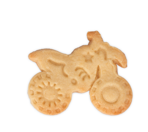 Cookie Cutter Motorbike with Plunger, Plastic, 8 cm