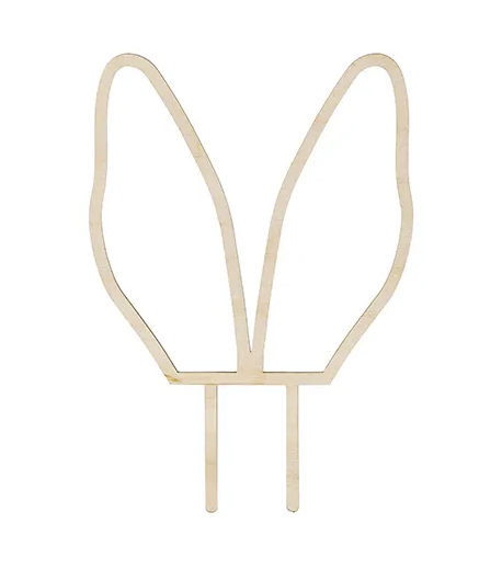 Cake Topper - Wood - Easter Bunny Ears - 20cm