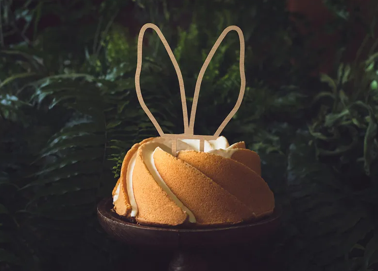 Cake Topper - Wood - Easter Bunny Ears - 20cm