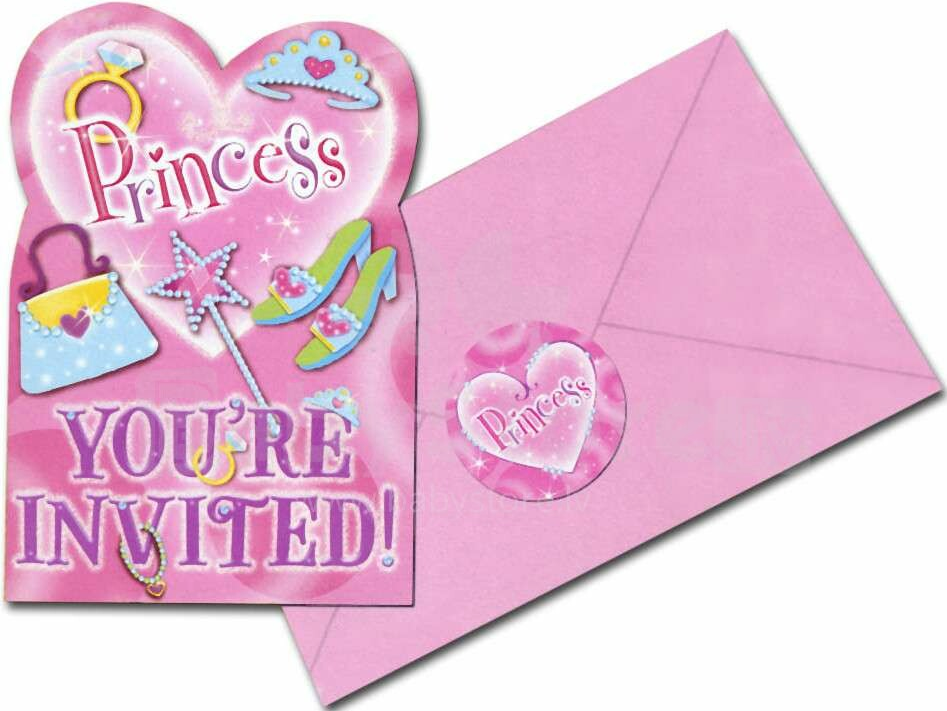 Einladungskarten - Princess - 8 Stück