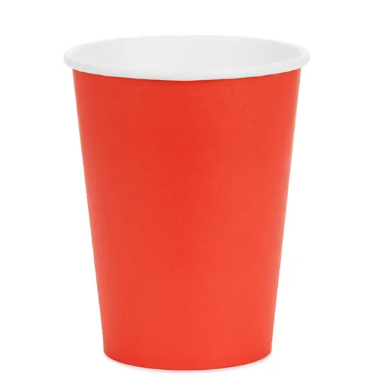 Becher - Papier - Rot - 250ml - 6 Stück