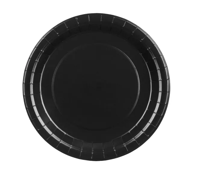 Teller - Papier - Schwarz - 23cm - 6 Stück