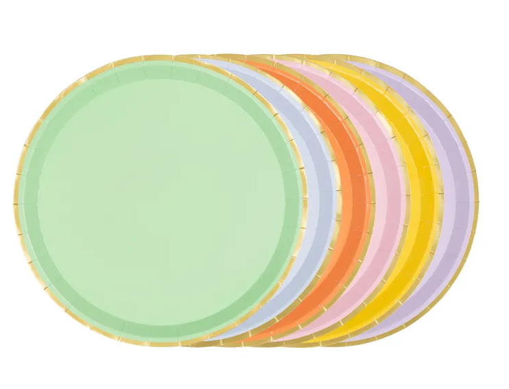 Teller - Papier - Mix - Bunt - 21cm - 6 Stück