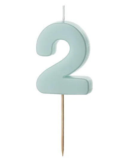 Zahlenkerze, 5,5 cm Mint · 2