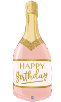 Folienballon - Sekt/Champagner Flasche -Rosa/Gold- 81cm