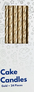 Geburtstagskerzen, 9 cm, 24 Stück Gold