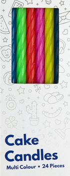 Geburtstagskerzen, 9 cm, 24 Stück Mix Bunt