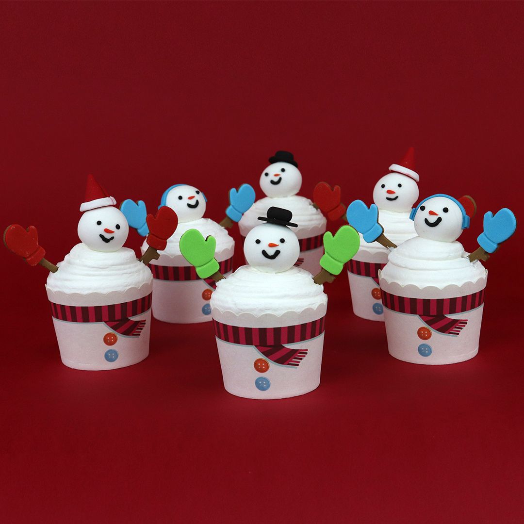 PME Cupcake-Set Schneemann, 6 Stück