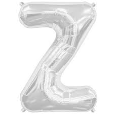 Folienballon Buchstabe Z in Silber, 41 cm