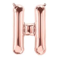 Folienballon Buchstabe H in Roségold, 41 cm