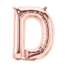 Folienballon Buchstabe D in Roségold, 41 cm