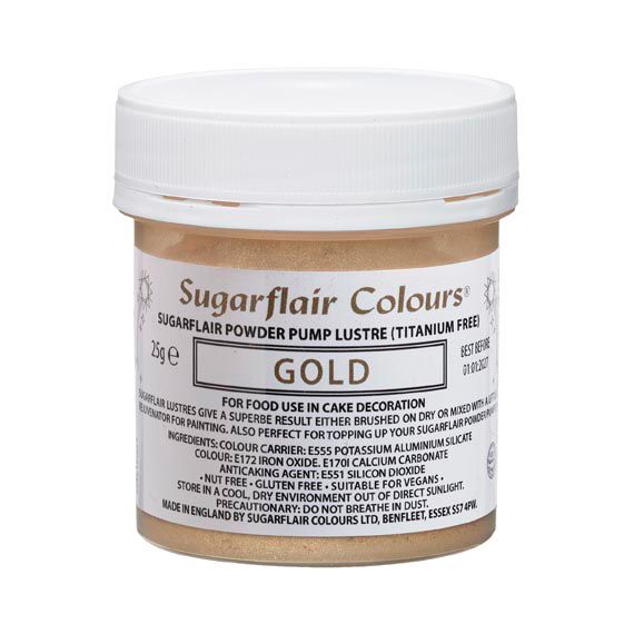 Sugarflair Puderfarbe Gold · 25 g
