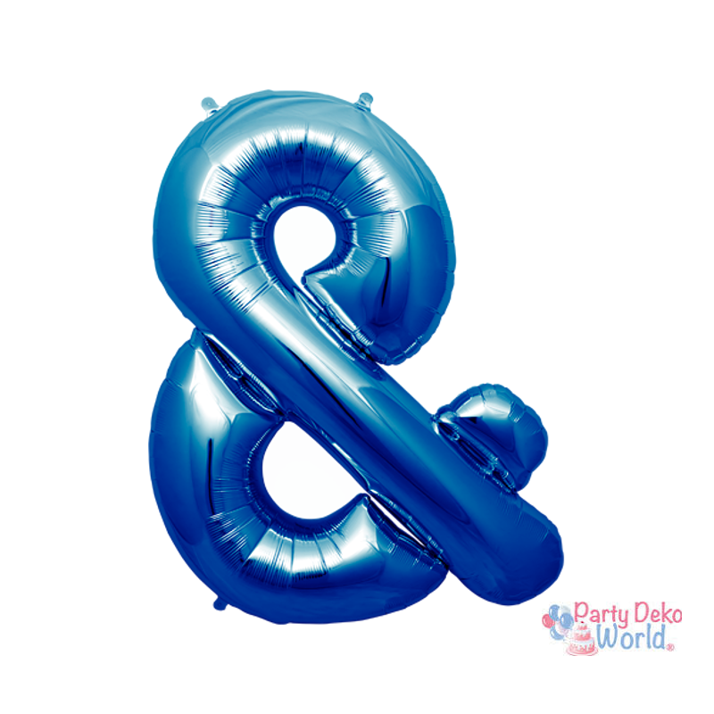 Folienballon Zeichen & in Blau, 86 cm