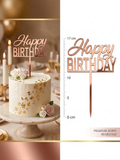 Topper Happy Birthday Acryl Roségold Spiegel