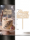 Happy Birthday wooden topper, 17 x 12.5 cm