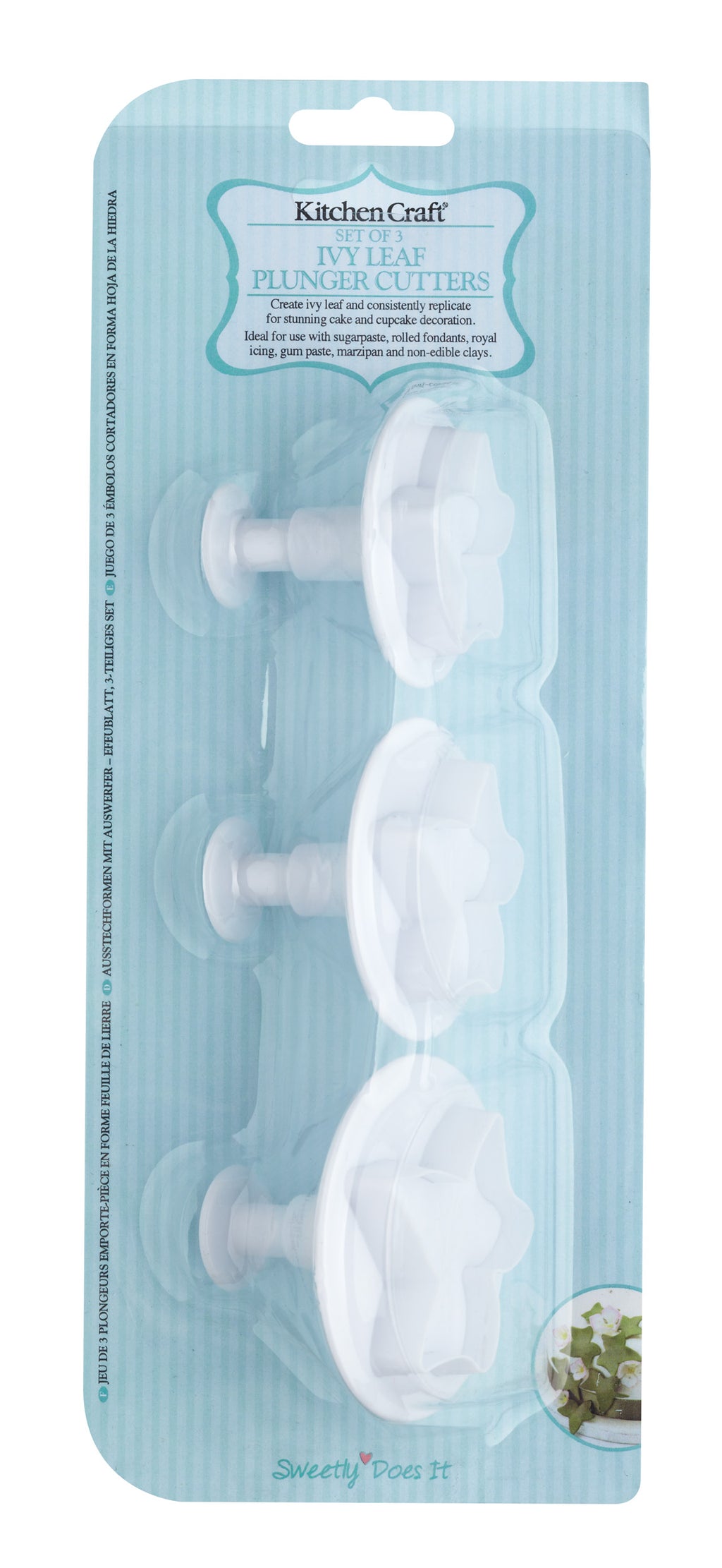 KitchenCraft Ausstecher Efeu, 3-teilig