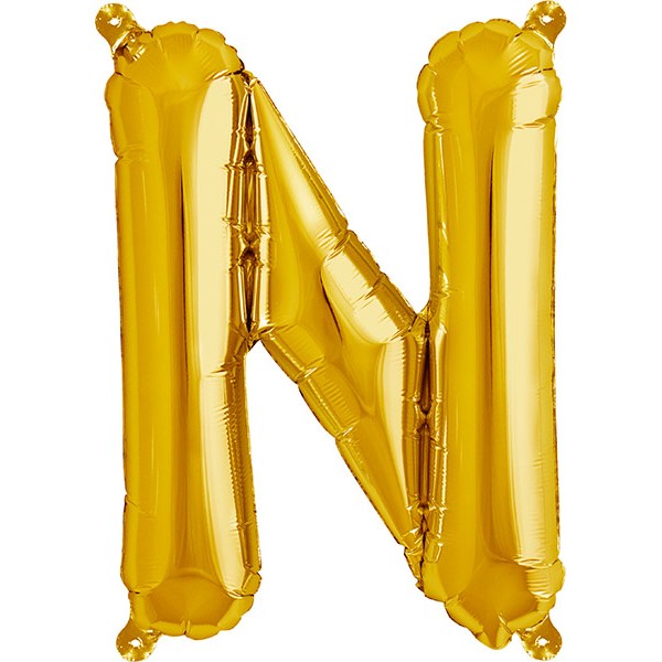 Folienballon Buchstabe N in Gold, 86 cm