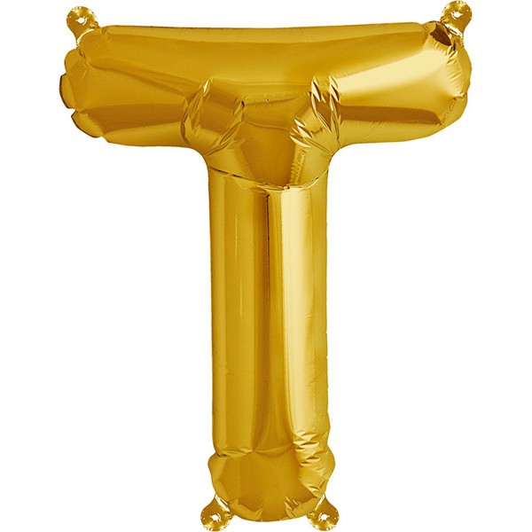 Folienballon Buchstabe T in Gold