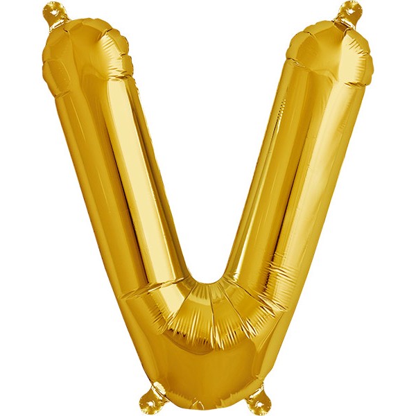 Folienballon Buchstabe V in Gold