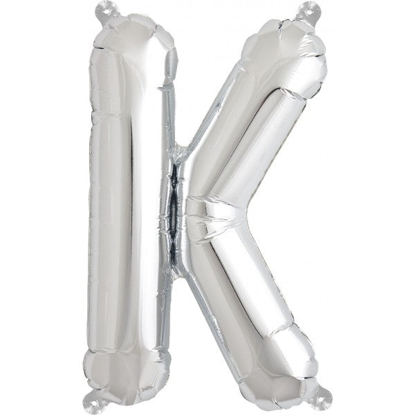 Folienballon Buchstabe K in Silber, 41 cm
