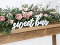 Schriftzug sweet bar aus Holz, weiß