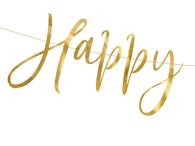Banner/Girlande - Happy New Year - Gold - 2m