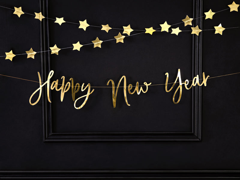 Banner/Girlande - Happy New Year - Gold - 2m