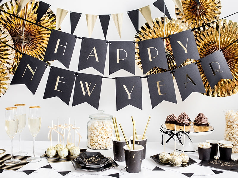Cake Topper - Happy New Year - gold 24cm