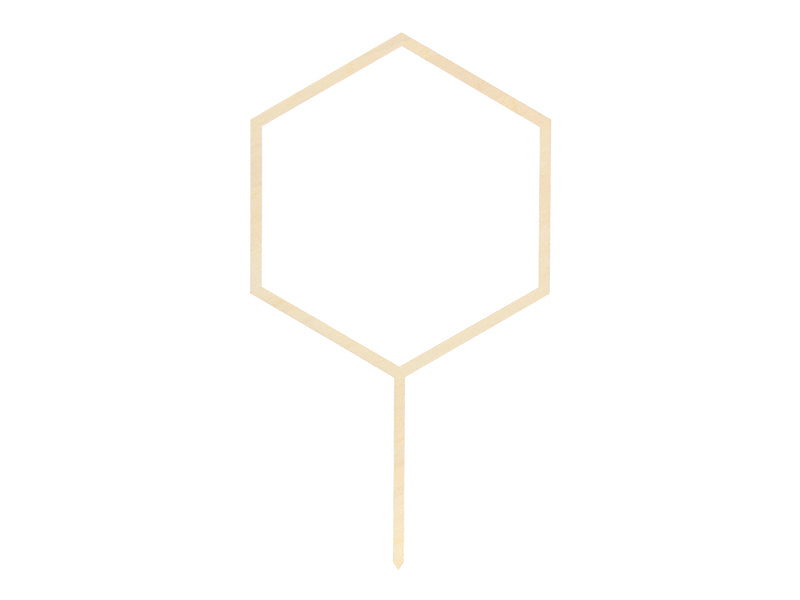Cake Topper Holz Hexagon, 13 cm