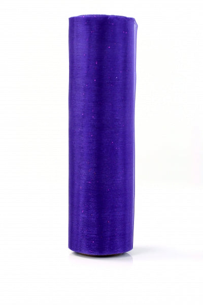 Organzarolle - Lila glitzer - 16cm - 9m
