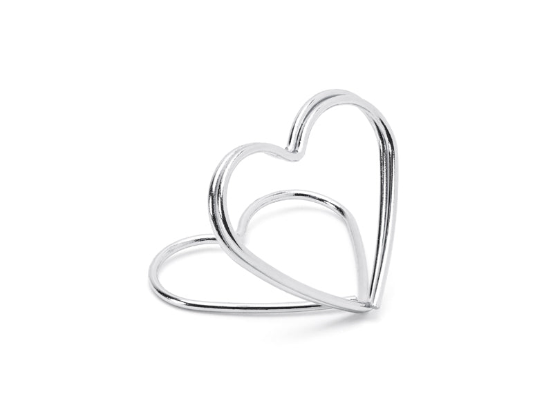 Tischkartenhalter - Herzen - Silber - 10 Stück