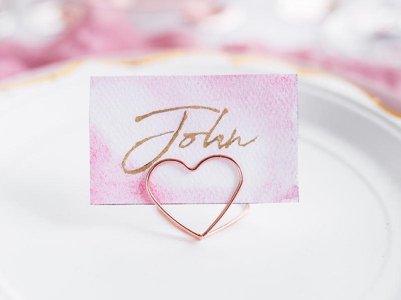 Tischkartenhalter - Herzen - Rosegold - 10 Stück
