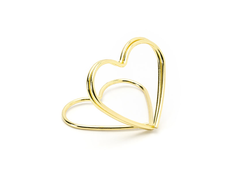 Tischkartenhalter - Herzen - Gold - 10 Stück