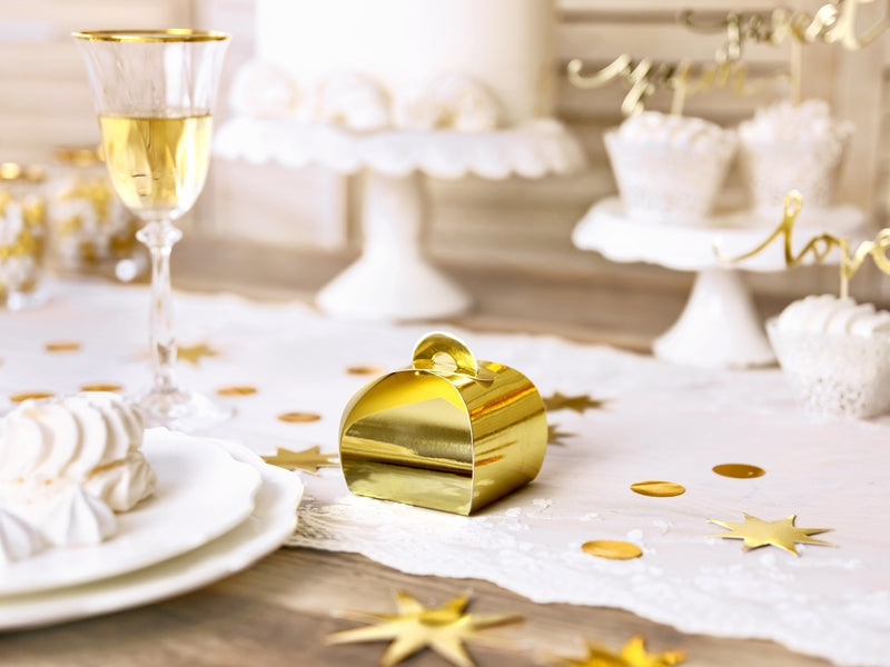 Geschenkboxen - gold - 10 Stück - 6x6cm
