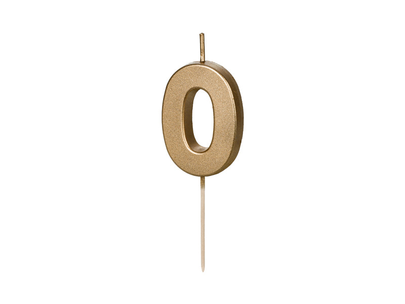 Zahlenkerze Gold, 4,5 cm 0
