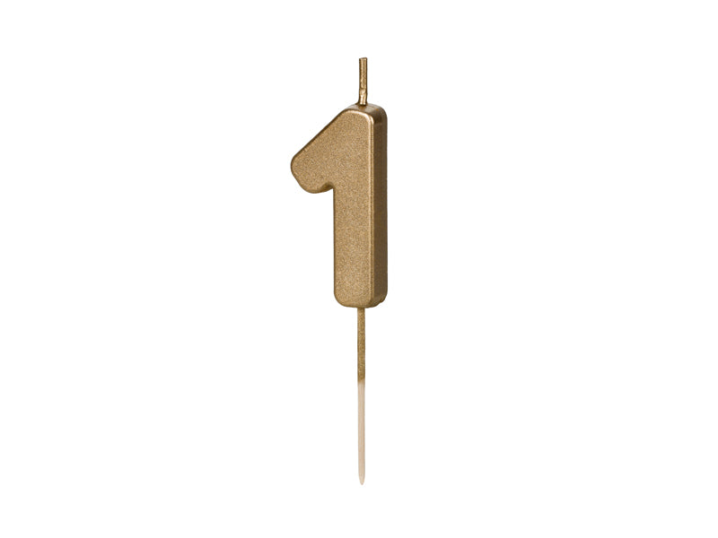 Zahlenkerze Gold, 4,5 cm 1