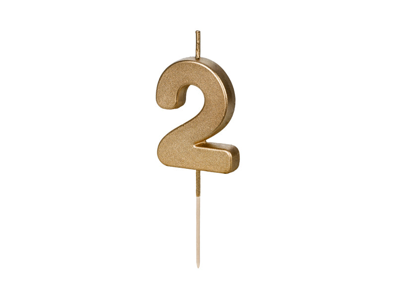 Zahlenkerze Gold, 4,5 cm 2