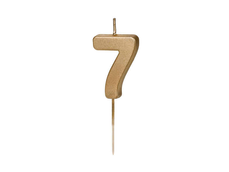 Zahlenkerze Gold, 4,5 cm 7