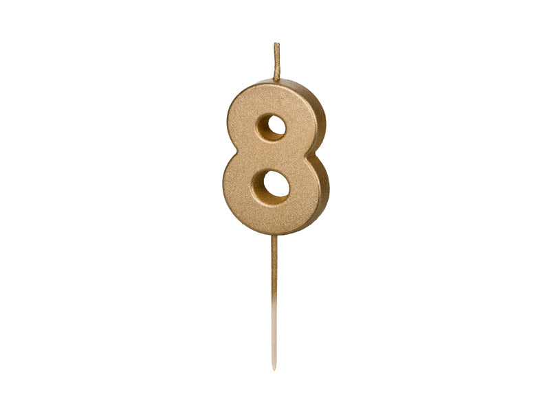 Zahlenkerze Gold, 4,5 cm 8