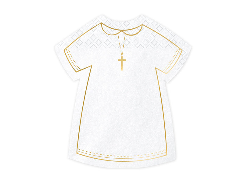 Servietten - Christlich - Kommunion - Weiß/Gold - 16cm - 20 Stück