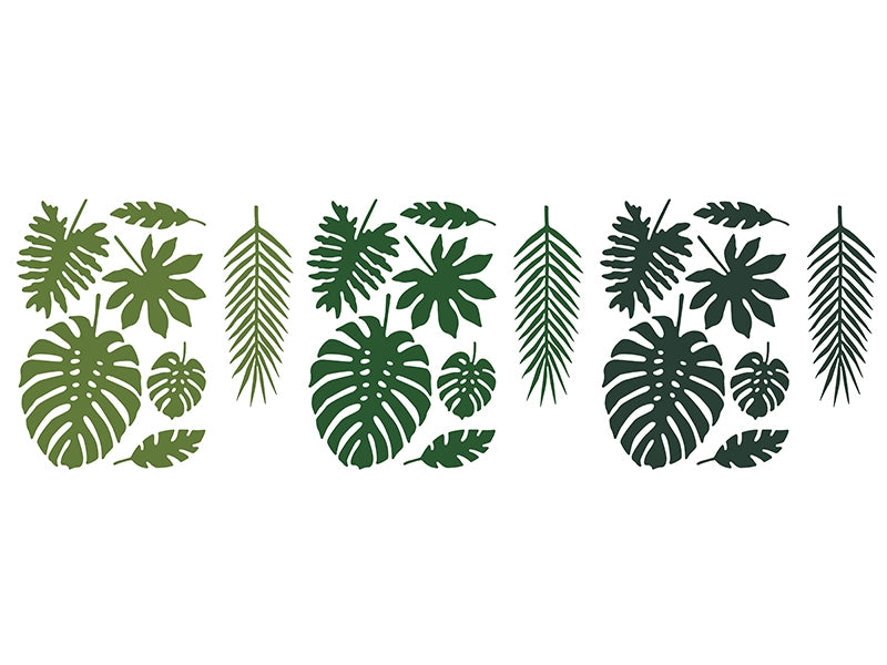 Tischdeko - Tropische Blätter - Aloha - Grün - 21tlg