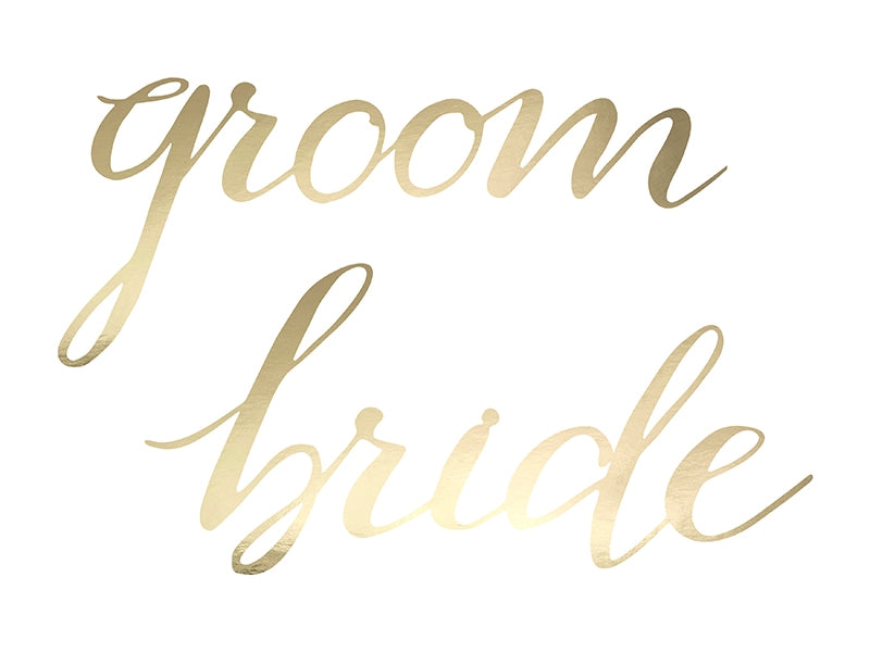 Подвесной декор – свадьба / Wedding – Bride & Groom – золото – 2 шт.